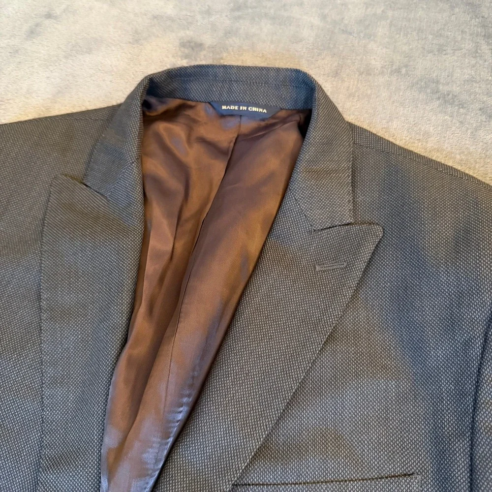 Banana Republic Tailored Fit Blazer Mens 40 Regular Gray Super 120s Wool
